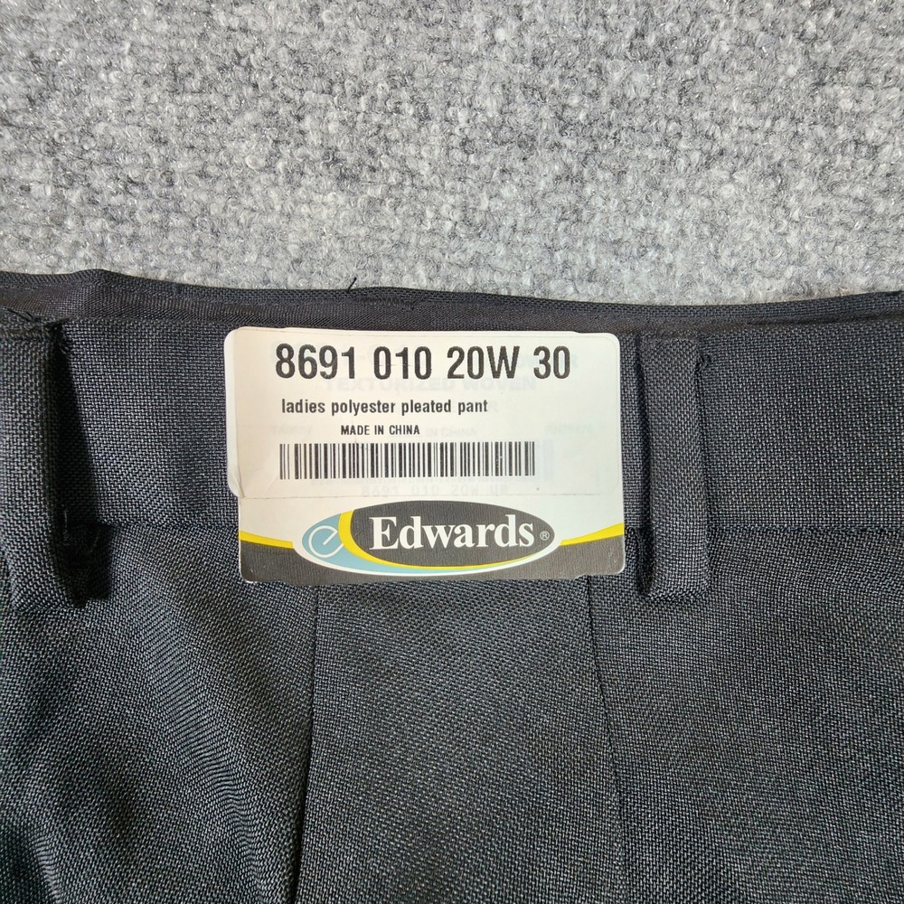 Edwards 8691-010 Womens Black Pleated Pants Size 20W 30 Inseam Dress Trousers - Picture 2 of 6